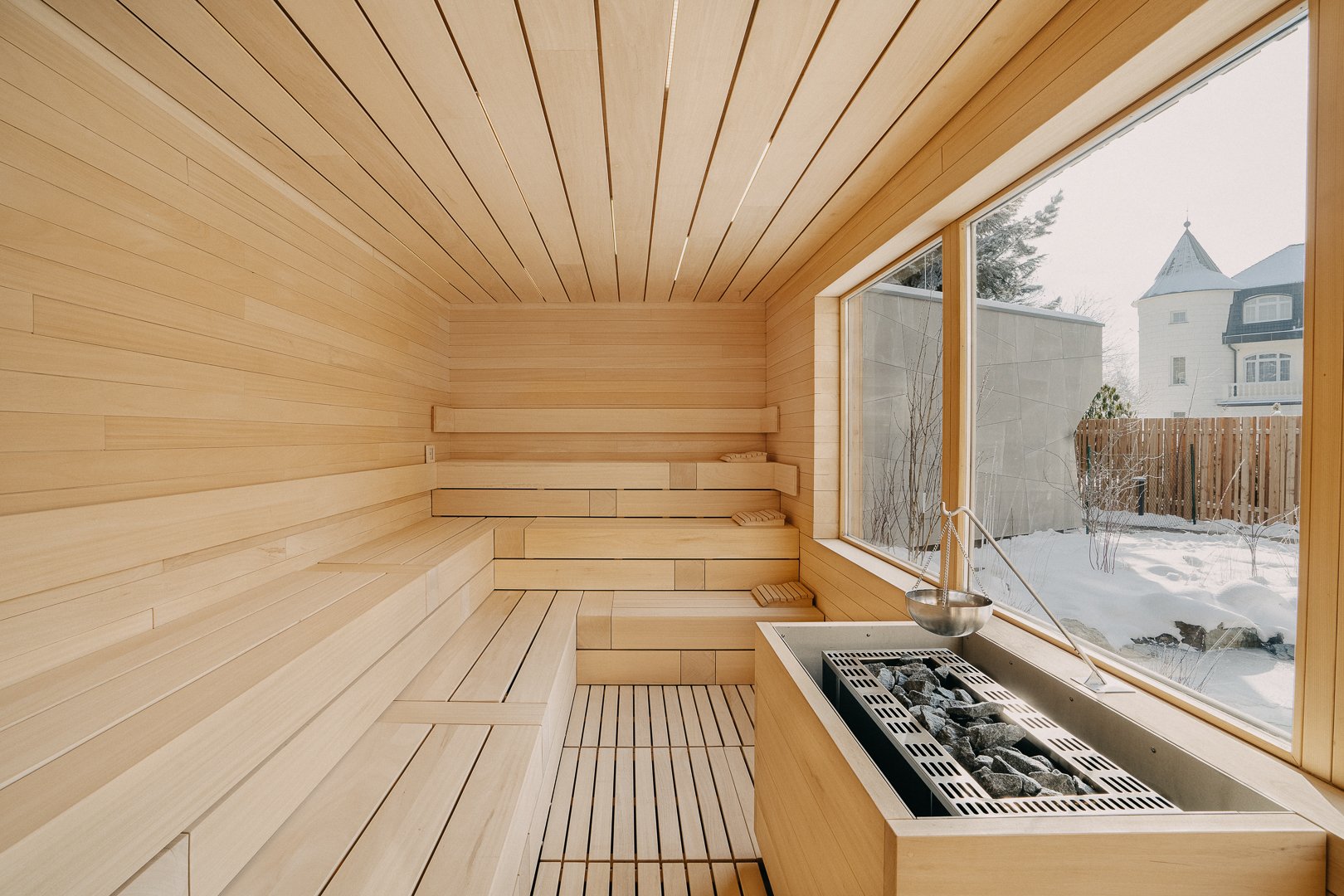 panoramatická finská sauna
